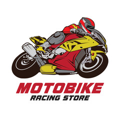 Motorbike racing vector illustration, perfect for racing team logo and t shirt design