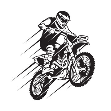 Motor trail enduro extreme sport vector illustration, perfect for racing team logo and t shirt design