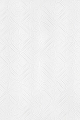 Embossed Swirls on White Wall. Seamless white plaster texture with elegant embossed swirl patterns