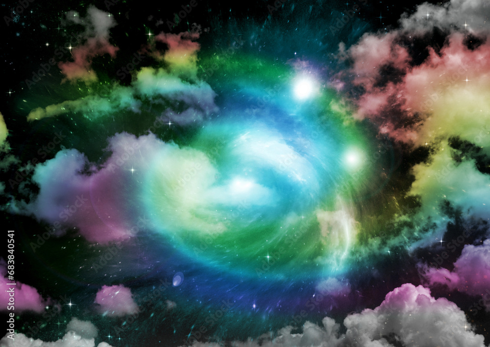 Canvas Prints galaxy in a free space. 3d rendering