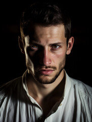Fototapeta premium male model subject with deep gaze