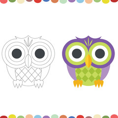 owl on a branch
vector animal outline for cute owl