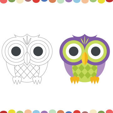 owl on a branch
vector animal outline for cute owl