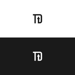 TD logo. T D design. White TD letter. TD, T D letter logo design. Initial letter TD linked circle uppercase monogram logo. T D letter logo vector design.