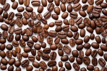 Obraz premium Cofee beans on white background