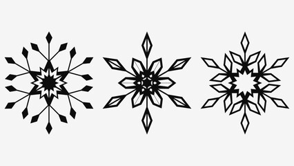 Snowflakes set. Vector design for New Year or Christmas