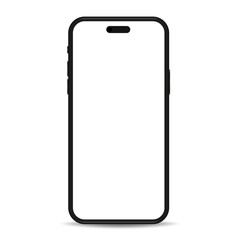 Realistic smartphone mockup with blank white screen. mobile phone mockup front view. Smartphone template vector illustration.