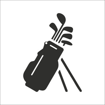 Golf bag with clubs icon