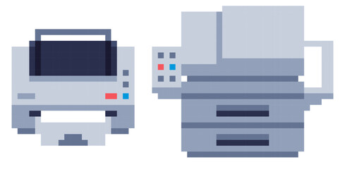 Old copy office equipment for pixel art top down retro games
