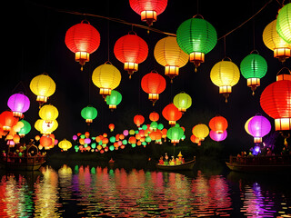 Enchanted Skylights: Whimsical Lantern Festival in the Magical Realm, Generative AI