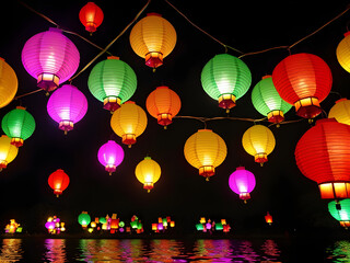 Enchanted Skylights: Whimsical Lantern Festival in the Magical Realm, Generative AI