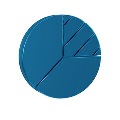 Blue Pie chart infographic icon isolated on transparent background. Diagram chart sign.