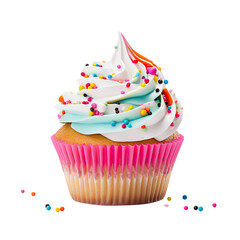 cupcake with frosting and sprinkles