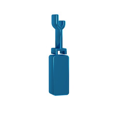 Blue Awl tool with wooden handle icon isolated on transparent background. Work equipment tailor industry.