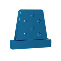 Blue Thimble for sewing icon isolated on transparent background.