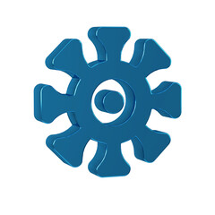 Obraz premium Blue Bacteria icon isolated on transparent background. Bacteria and germs, microorganism disease causing, cell cancer, microbe, virus, fungi.