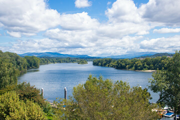 Fototapeta na wymiar Landscape of river Minho at Tui in Galicia