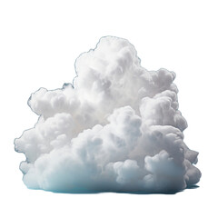 Realistic cartoon dense white clouds without background.