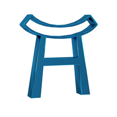 Blue Japan Gate icon isolated on transparent background. Torii gate sign. Japanese traditional classic gate symbol.