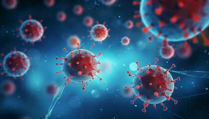 Obraz premium 3d icon viral cell bacterium