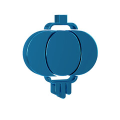 Obraz premium Blue Chinese paper lantern icon isolated on transparent background.