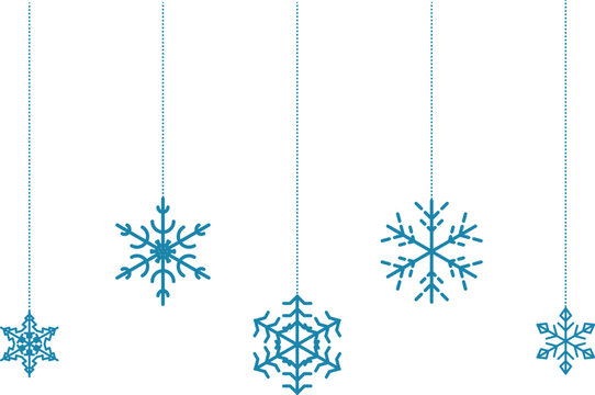 Snowflake christmas vector decoration and santa claus face icon, happy xmas christmas new year, decorative snowflakes hanging vector image