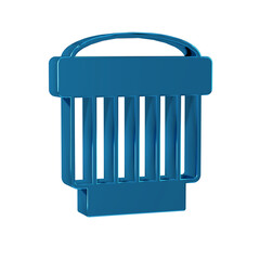 Blue Camera photo lens icon isolated on transparent background.