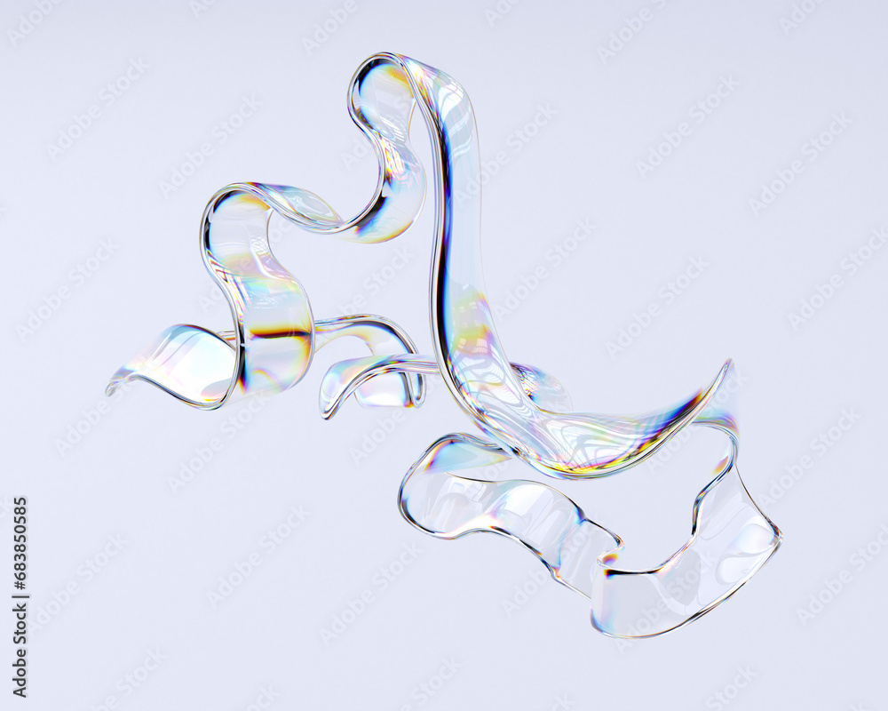 Canvas Prints abstract colorful gradient wave 3d rendering, chromatic dispersion and thin film spectral effect