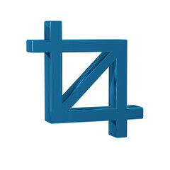 Obraz premium Blue Picture crop photo icon isolated on transparent background.