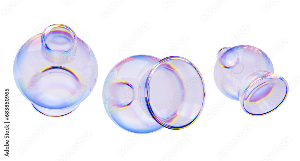 Canvas Prints colorful iridescent glass material abstract 3d rendering isolated shapes