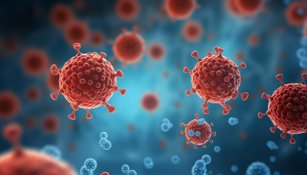 3d icon viral cell bacterium