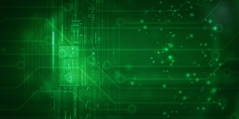 2d illustration Abstract futuristic electronic circuit technology background