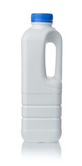 Side view of blank plastic milk bottle