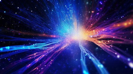 Fototapeta premium efficient data fiber transfer concept - high-tech connectivity and networking technology