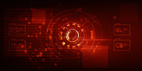 Obraz premium 2d illustration Abstract futuristic electronic circuit technology background