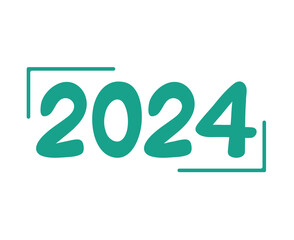 Happy New Year 2024 Abstract Green Graphic Design Vector Logo Symbol Illustration