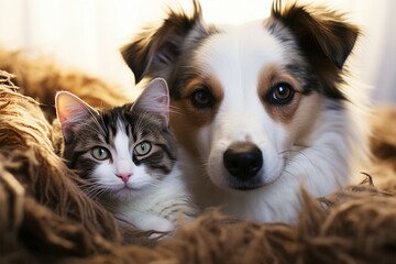cat and dog together Animal friendship