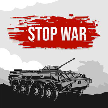 Vector illustration Stop the War. No war concept illustration background. Vector eps 10