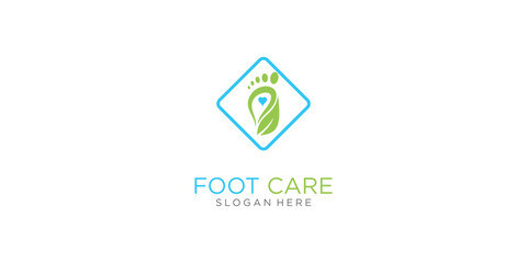 Fototapeta premium Simple foot care logo design with modern style| premium vector