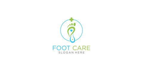 Simple foot care logo design with modern style| premium vector