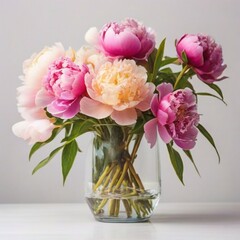 bouquet of pink roses in vase