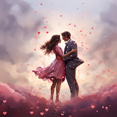 couple kissing
