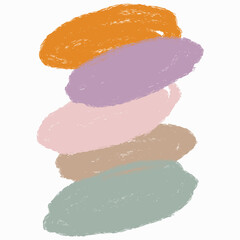 Abstract hand drawn curly brush strokes, creative illustration, artistic color palette