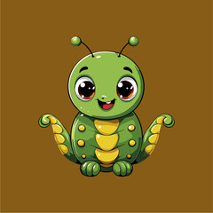 Cute caterpillar cartoon character mascot16