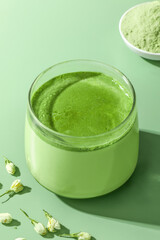 Beautiful images of matcha and matcha drinks, how to prepare matcha tea in the studio