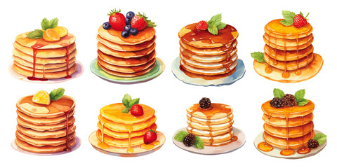 watercolor pancakes vectors