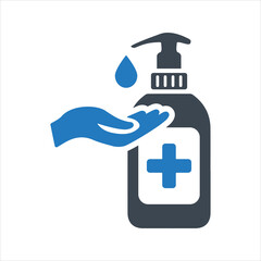 Hand sanitizer icon. Drop of sanitizer liquid icon