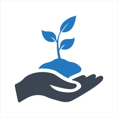 Plant in hand icon