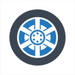 Fototapeta premium Tire icon. Vector and glyph