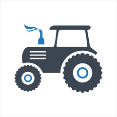 Tractor icon. Vector and glyph